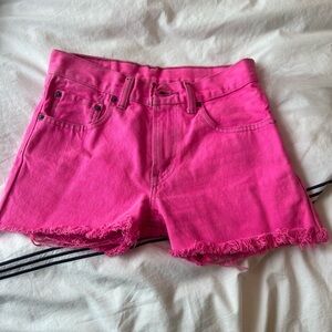 Hot pink Levi jean shorts SIZE 23